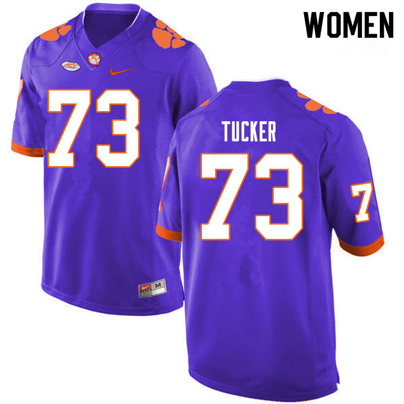 Women #73 Bryn Tucker Clemson Tigers College Football Jerseys Sale-Purple